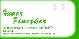 humer pinczker business card